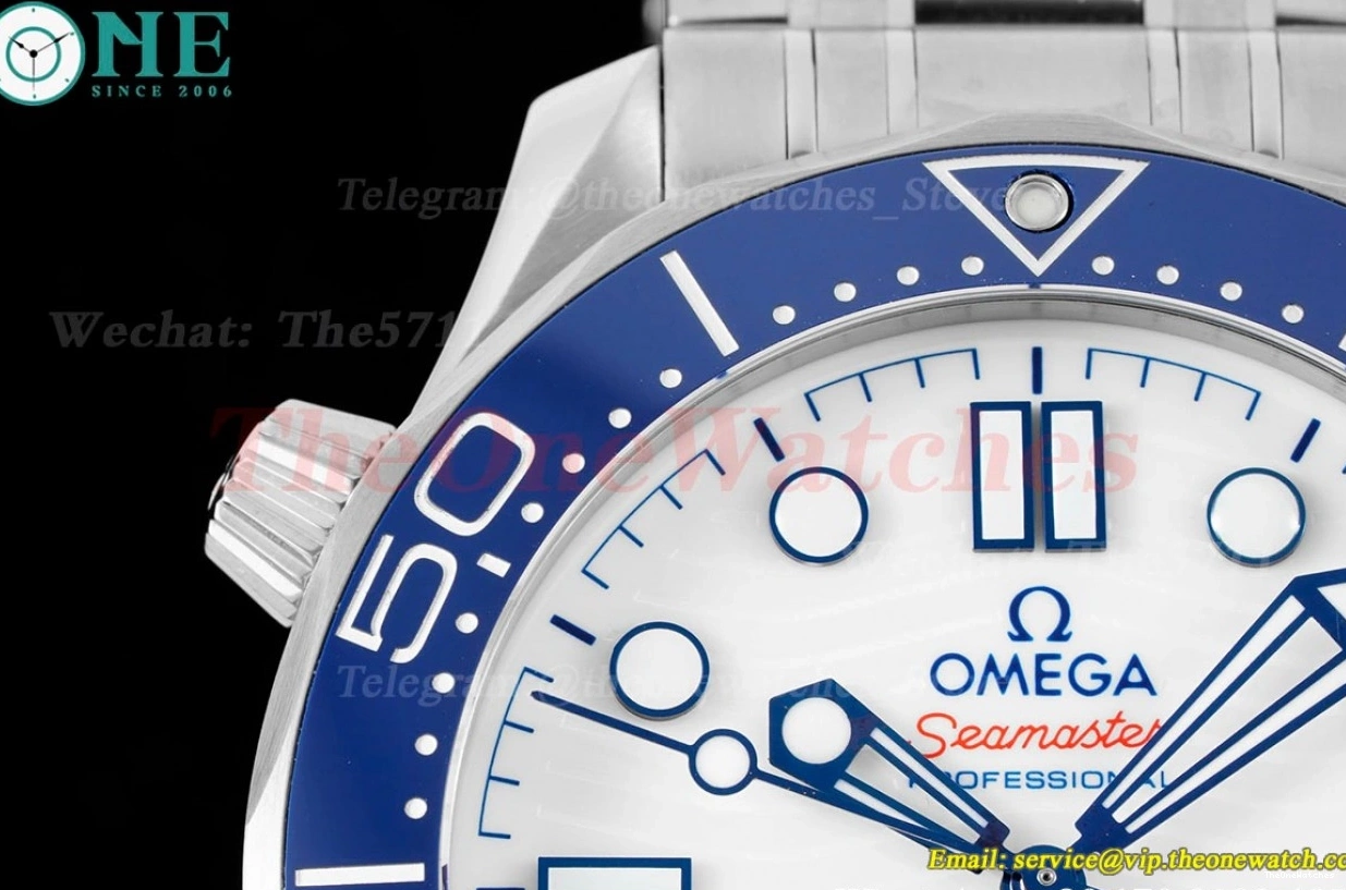 Seamaster Wht A8800 SS SS blue 300m 42mm JVSF 0112